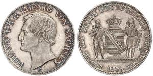 1 Thaler Royaume de Saxe (1806 - 1918) Argent Jean Ier de Saxe (1801-1873)