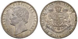 1 Thaler Royaume de Saxe (1806 - 1918) Argent Jean Ier de Saxe (1801-1873)