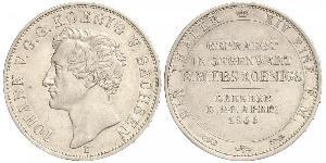 1 Thaler Royaume de Saxe (1806 - 1918) Argent Jean Ier de Saxe (1801-1873)