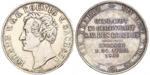 1 Thaler Royaume de Saxe (1806 - 1918) Argent Jean Ier de Saxe (1801-1873)