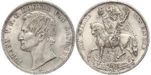 1 Thaler Royaume de Saxe (1806 - 1918) Argent Jean Ier de Saxe (1801-1873)