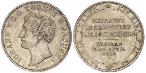 1 Thaler Royaume de Saxe (1806 - 1918) Argent Jean Ier de Saxe (1801-1873)