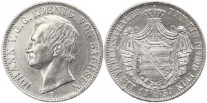 1 Thaler Royaume de Saxe (1806 - 1918) Argent Jean Ier de Saxe (1801-1873)