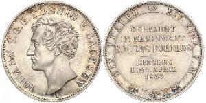 1 Thaler Royaume de Saxe (1806 - 1918) Argent Jean Ier de Saxe (1801-1873)