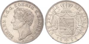 1 Thaler Royaume de Saxe (1806 - 1918) Argent Jean Ier de Saxe (1801-1873)