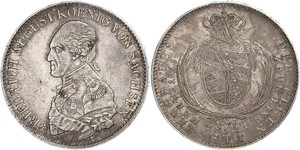 1 Thaler Royaume de Saxe (1806 - 1918) Argent Frédéric-Auguste Ier de Saxe