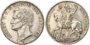 1 Thaler Royaume de Saxe (1806 - 1918) Argent Jean Ier de Saxe (1801-1873)