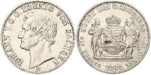 1 Thaler Royaume de Saxe (1806 - 1918) Argent Jean Ier de Saxe (1801-1873)