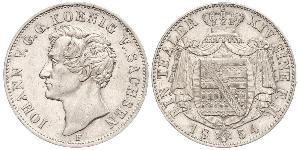 1 Thaler Royaume de Saxe (1806 - 1918) Argent Jean Ier de Saxe (1801-1873)