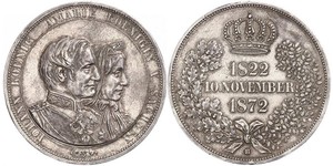 1 Thaler Royaume de Saxe (1806 - 1918) Argent Jean Ier de Saxe (1801-1873)