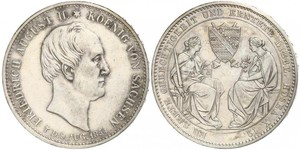 1 Thaler Royaume de Saxe (1806 - 1918) Argent Frédéric-Auguste II de Saxe