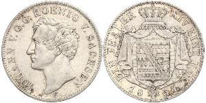 1 Thaler Royaume de Saxe (1806 - 1918) Argent Jean Ier de Saxe (1801-1873)