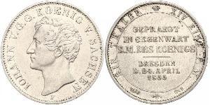 1 Thaler Royaume de Saxe (1806 - 1918) Argent Jean Ier de Saxe (1801-1873)