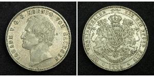 1 Thaler Royaume de Saxe (1806 - 1918) Argent Jean Ier de Saxe (1801-1873)