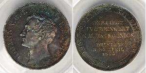 1 Thaler Royaume de Saxe (1806 - 1918) Argent Jean Ier de Saxe (1801-1873)