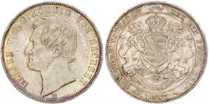 1 Thaler Royaume de Saxe (1806 - 1918) Argent Jean Ier de Saxe (1801-1873)