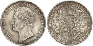 1 Thaler Royaume de Saxe (1806 - 1918) Argent Jean Ier de Saxe (1801-1873)