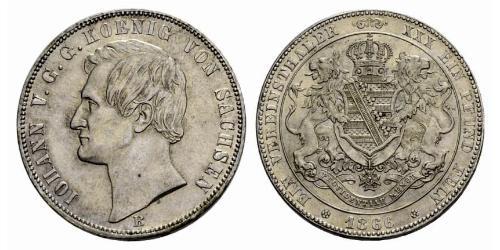 1 Thaler Royaume de Saxe (1806 - 1918) Argent Jean Ier de Saxe (1801-1873)