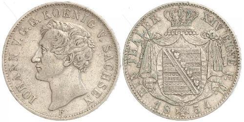 1 Thaler Royaume de Saxe (1806 - 1918) Argent Jean Ier de Saxe (1801-1873)