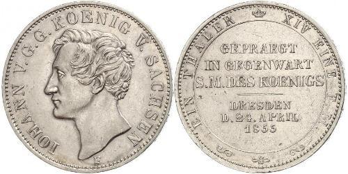 1 Thaler Royaume de Saxe (1806 - 1918) Argent Jean Ier de Saxe (1801-1873)