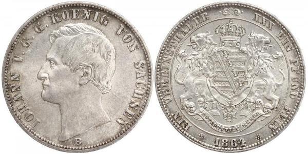 1 Thaler Royaume de Saxe (1806 - 1918) Argent Jean Ier de Saxe (1801-1873)