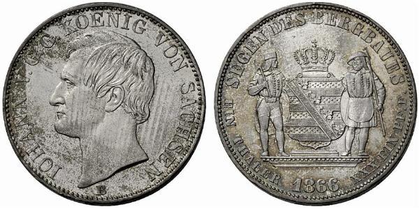 1 Thaler Royaume de Saxe (1806 - 1918) Argent Jean Ier de Saxe (1801-1873)