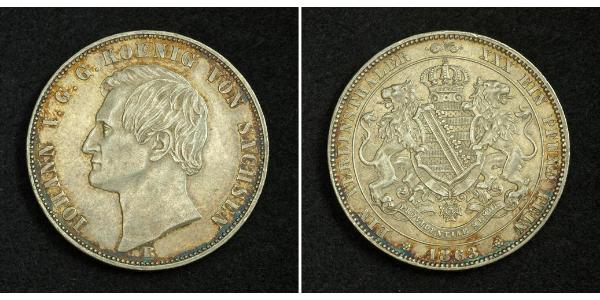 1 Thaler Royaume de Saxe (1806 - 1918) Argent Jean Ier de Saxe (1801-1873)