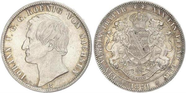 1 Thaler Royaume de Saxe (1806 - 1918) Argent Jean Ier de Saxe (1801-1873)