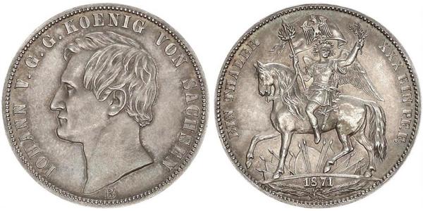 1 Thaler Royaume de Saxe (1806 - 1918) Argent Jean Ier de Saxe (1801-1873)