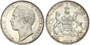 1 Thaler Royaume de Wurtemberg (1806-1918) Argent Guillaume Ier de Wurtemberg