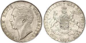 1 Thaler Royaume de Wurtemberg (1806-1918) Argent Guillaume Ier de Wurtemberg