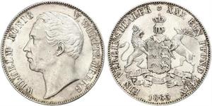 1 Thaler Royaume de Wurtemberg (1806-1918) Argent Guillaume Ier de Wurtemberg