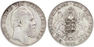 1 Thaler Royaume de Wurtemberg (1806-1918) Argent Charles Ier de Wurtemberg