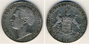 1 Thaler Royaume de Wurtemberg (1806-1918) Argent Guillaume Ier de Wurtemberg