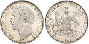 1 Thaler Royaume de Wurtemberg (1806-1918) Argent Guillaume Ier de Wurtemberg