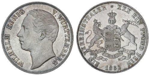 1 Thaler Royaume de Wurtemberg (1806-1918) Argent Guillaume Ier de Wurtemberg