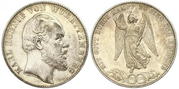 1 Thaler Royaume de Wurtemberg (1806-1918) Argent Charles Ier de Wurtemberg