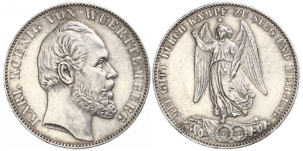 1 Thaler Royaume de Wurtemberg (1806-1918) Argent Charles Ier de Wurtemberg