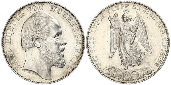 1 Thaler Royaume de Wurtemberg (1806-1918) Argent Charles Ier de Wurtemberg