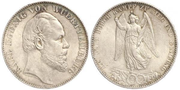 1 Thaler Royaume de Wurtemberg (1806-1918) Argent Charles Ier de Wurtemberg