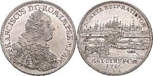 1 Thaler Saint-Empire romain germanique (962-1806) Argent François Ier du Saint-Empire(1708-1765)