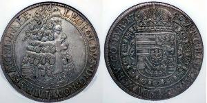 1 Thaler Saint-Empire romain germanique (962-1806) Argent Léopold Ier de Habsbourg(1640-1705)