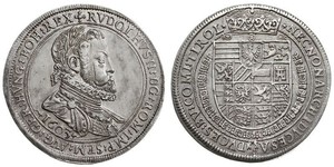 1 Thaler Saint-Empire romain germanique (962-1806) Argent Rodolphe II du Saint-Empire (1552 - 1612)