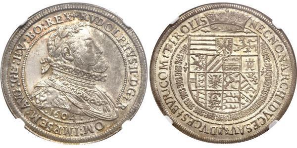 1 Thaler Saint-Empire romain germanique (962-1806) Argent Rodolphe II du Saint-Empire (1552 - 1612)