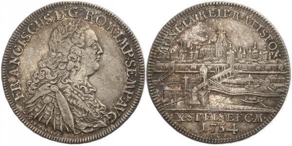 1 Thaler Saint-Empire romain germanique (962-1806) Argent François Ier du Saint-Empire(1708-1765)