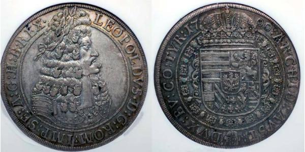 1 Thaler Saint-Empire romain germanique (962-1806) Argent Léopold Ier de Habsbourg(1640-1705)