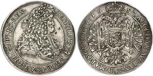 1 Thaler Saint-Empire romain germanique (962-1806) / Hongrie Argent Léopold Ier de Habsbourg(1640-1705)