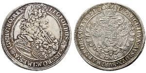 1 Thaler Saint-Empire romain germanique (962-1806) / Hongrie Argent Léopold Ier de Habsbourg(1640-1705)