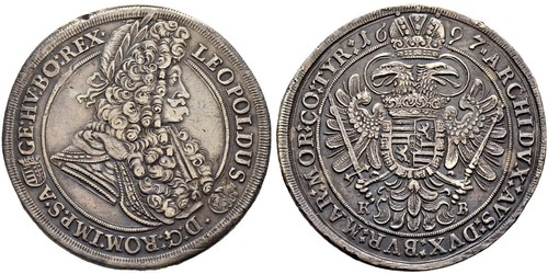 1 Thaler Saint-Empire romain germanique (962-1806) / Hongrie Argent Léopold Ier de Habsbourg(1640-1705)