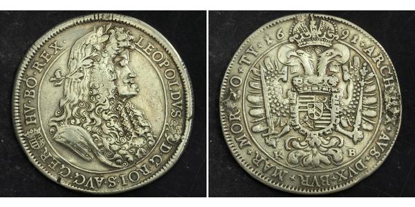 1 Thaler Saint-Empire romain germanique (962-1806) / Hongrie Argent Léopold Ier de Habsbourg(1640-1705)